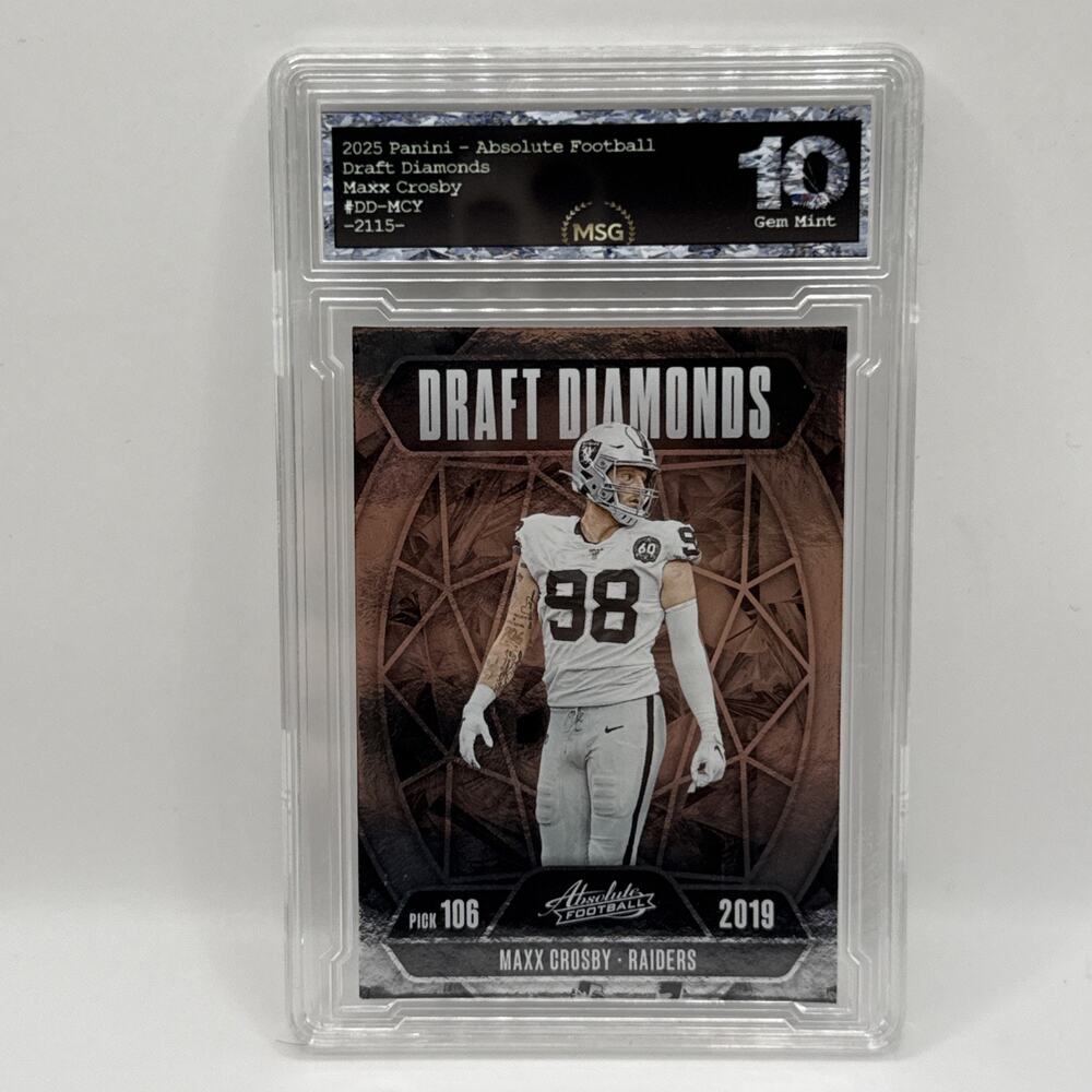 Panini 2025 Absolute Draft Diamonds Maxx Crosby #DD-MCY Oakland Raiders Graded